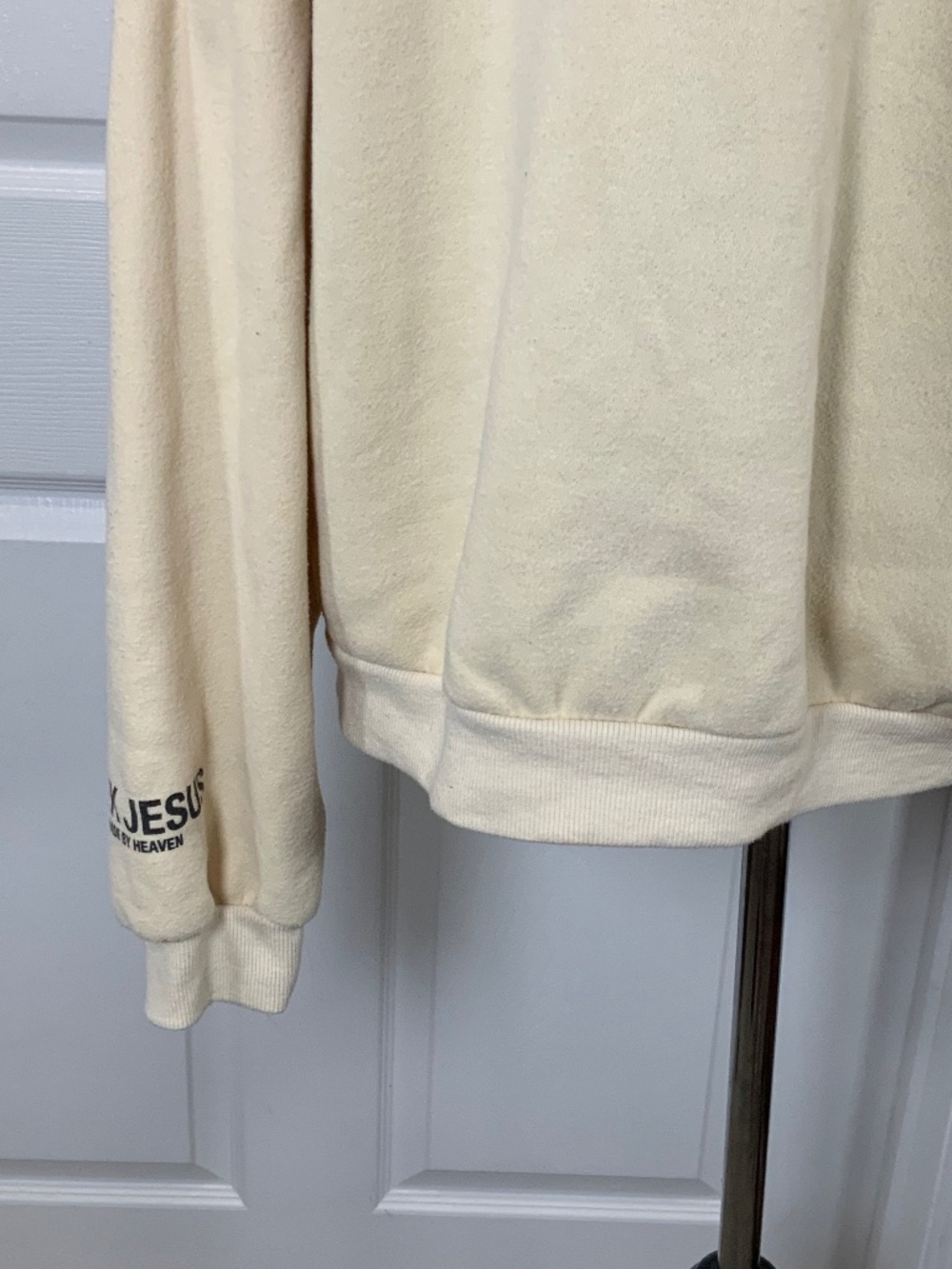 Seek Jesus Made By Heaven Hoodie XL Cream Christian Unisex Streetwear Pullover - Picture 7 of 10